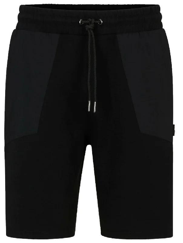 Hugo Boss Cotton Dolter Relaxed Fit Track Shorts, Black