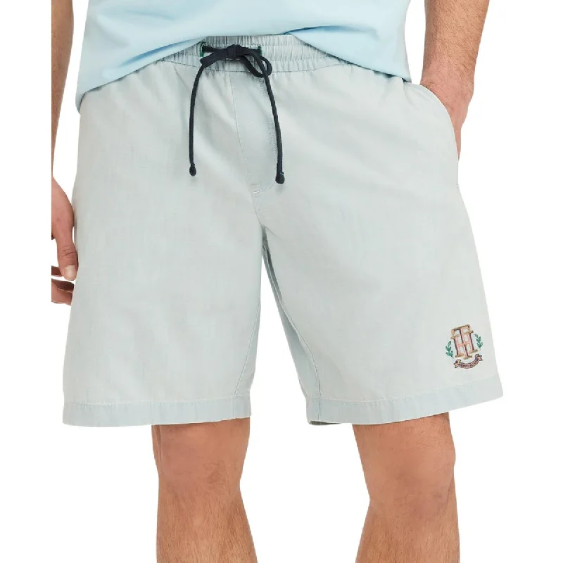 Mens Chambray Pull On Casual Shorts