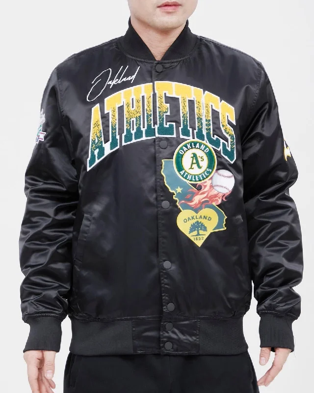 MLB OAKLAND ATHLETICS HOMETOWN MEN'S TRACK JACKET (BLACK)