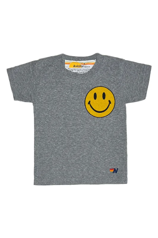 KID'S SMILEY 2 TEE - HEATHER GREY