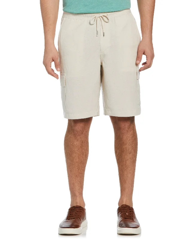 Big & Tall Linen Blend Pull-On Cargo Shorts