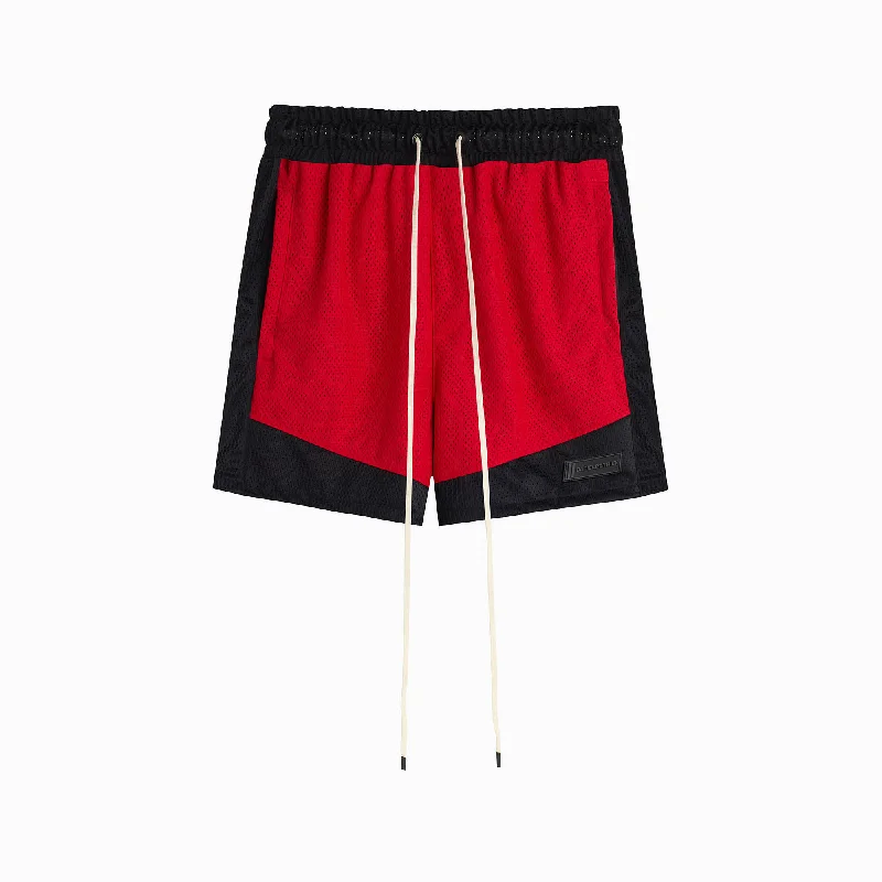 icon mesh gym short / red + black