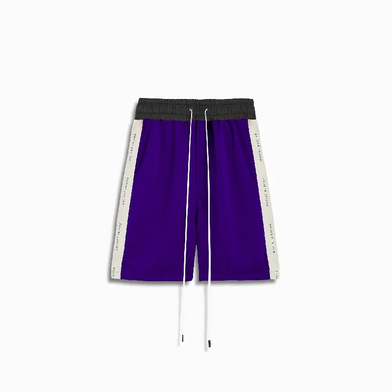 classic gym short / purple + ivory