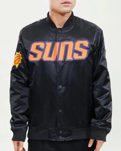 NBA PHOENIX SUNS WORDMARK MEN'S SATIN JACKET (BLACK)