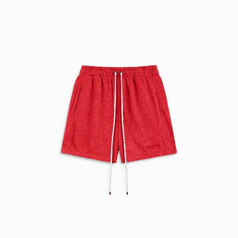 loop terry standard sweatshort / red heather