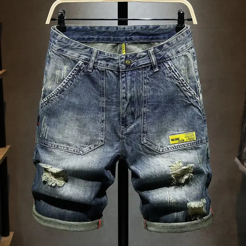 Denim Shorts Half Long Loose Cargo Shorts