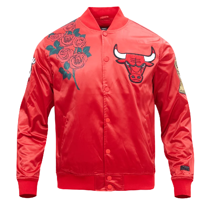 NBA CHICAGO BULLS ROSE MEN'S SATIN JACKET (RED)