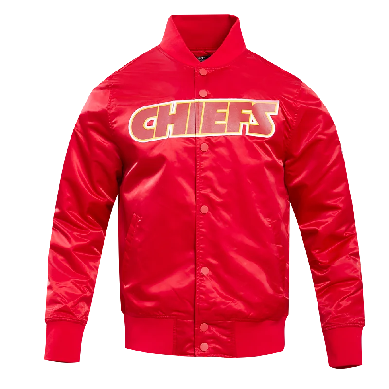 NFL KANSAS CITY CHIEFS BIG LOGO MEN'S SATIN JACKET (RED)