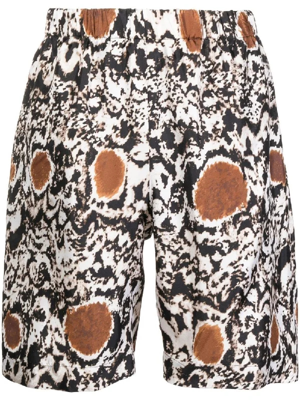 Silk Abstract-Pattern Shorts