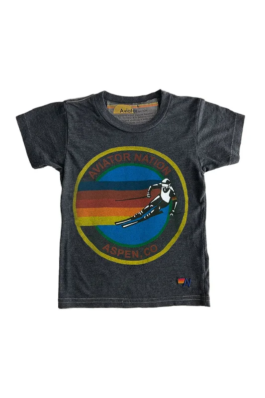 KID'S AVIATOR NATION ASPEN TEE - CHARCOAL