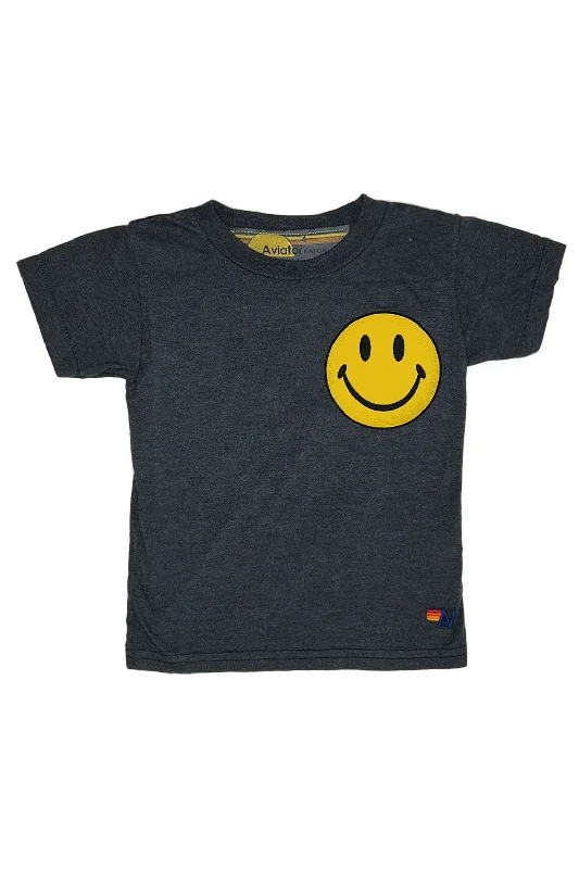 KID'S SMILEY 2 TEE - CHARCOAL