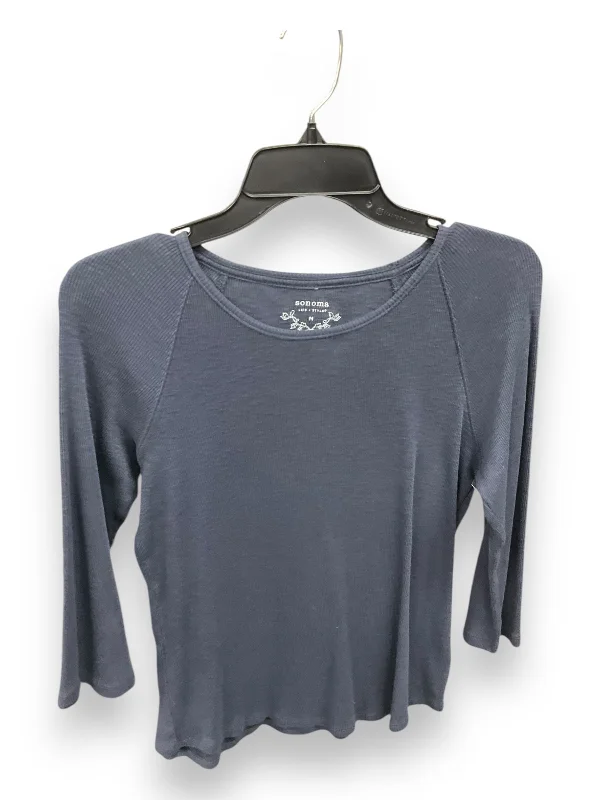 Top Long Sleeve Basic By Sonoma In Blue, Size: M