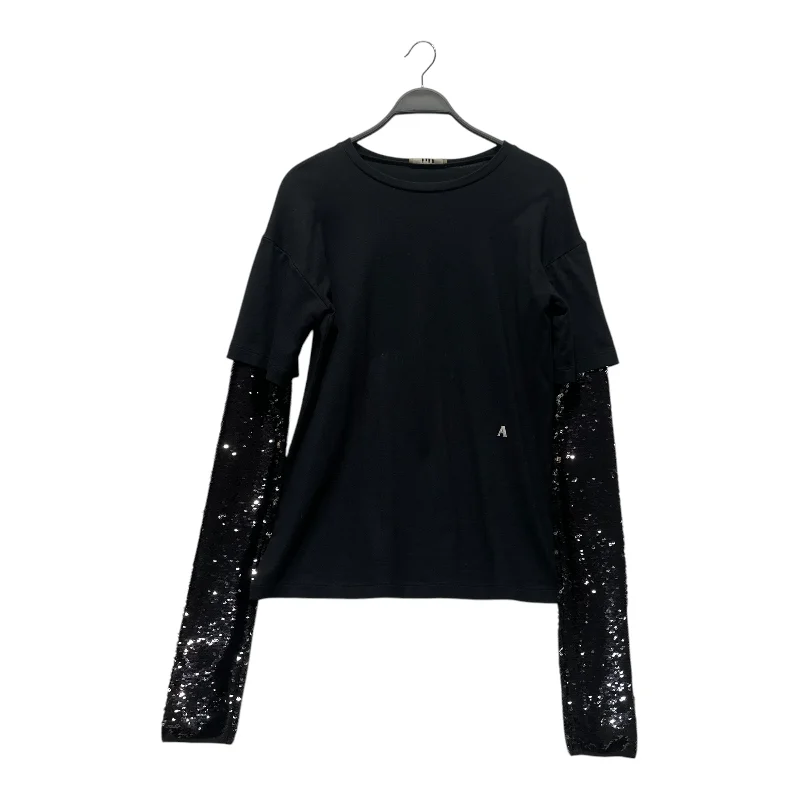 1017 ALYX 9SM(ALYX)/LS T-Shirt/M/Cotton/BLK/SEQUIN ARMS