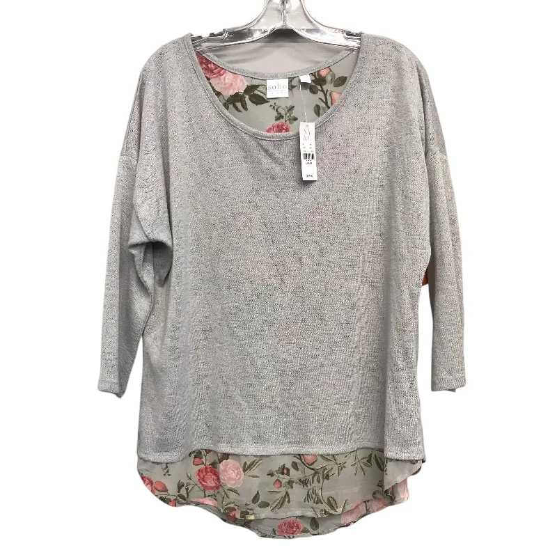 Top Ls By New York And Co In Grey, Size:L