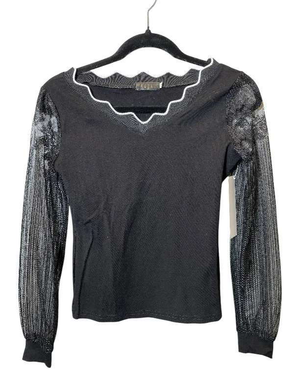 Top Long Sleeve By Cmc In Black, Size: M