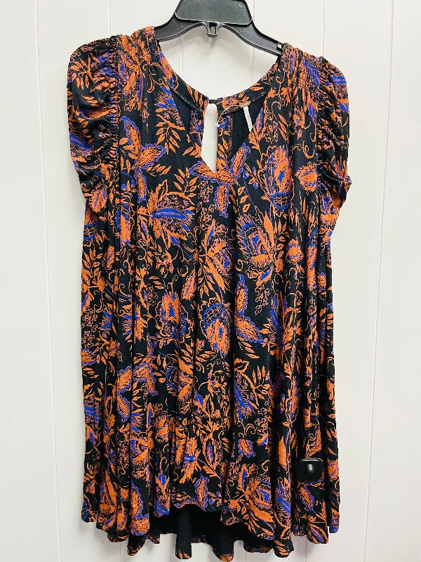 Tunic Long Sleeve By Free People In Black & Orange, Size: Xs