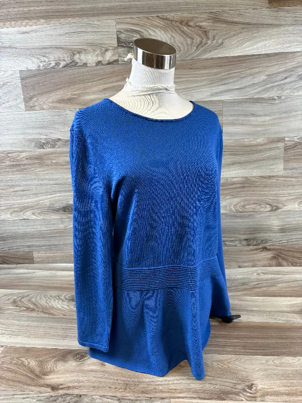 Top Long Sleeve By Talbots In Blue, Size: L