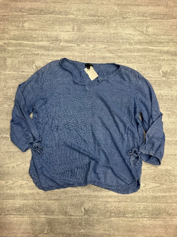 Top Long Sleeve By Talbots In Blue, Size: L