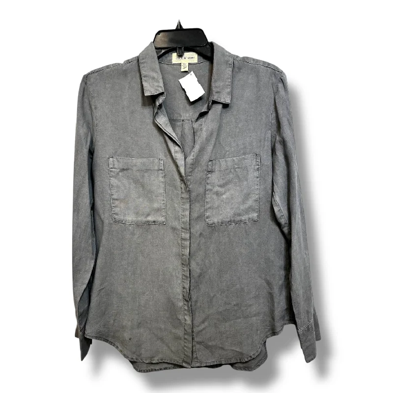 Top Long Sleeve By Cloth And Stone In Grey, Size: S