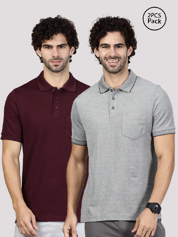 Mens Grey & Grape Expert Polo Tshirt Combos