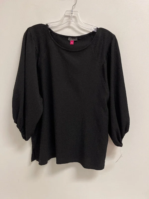 Top Long Sleeve By Vince Camuto In Black, Size: L