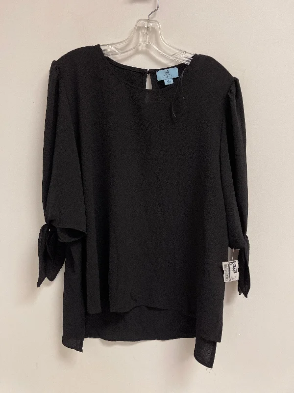 Top Long Sleeve By Cece In Black, Size: Xl