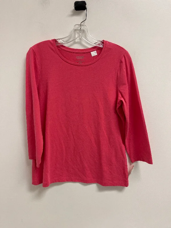 Top Long Sleeve Basic By Chicos In Pink, Size: M