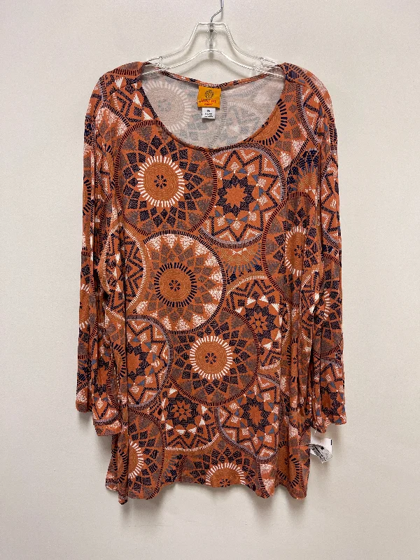 Top Long Sleeve By Ruby Rd In Blue & Orange, Size: 2x