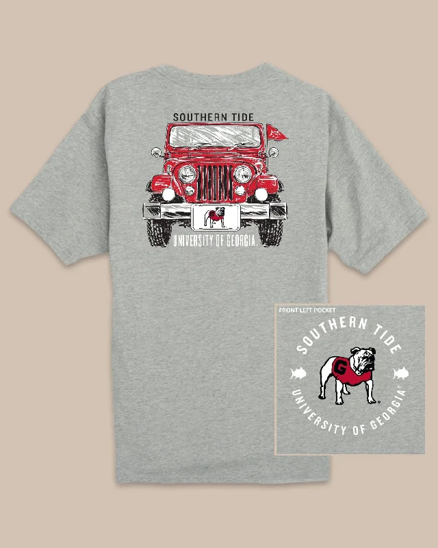 Georgia Bulldogs Heather Front Plate T-Shirt