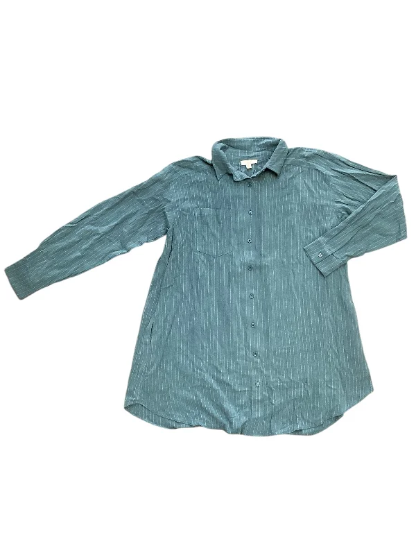 Top Long Sleeve By Easel In Blue, Size: M