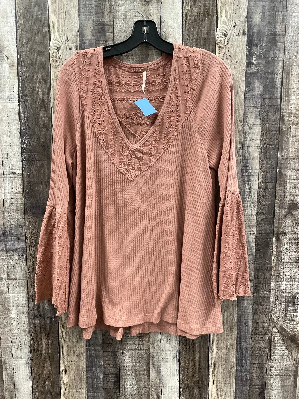 Top Long Sleeve By Free People In Mauve, Size: L