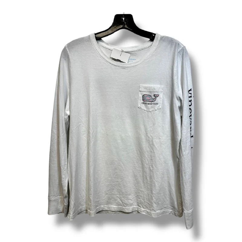 Top Long Sleeve Basic By Vineyard Vines In White, Size: M