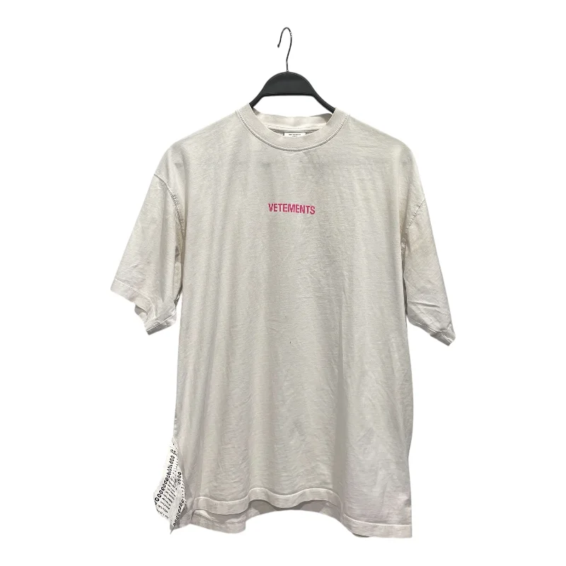 VETEMENTS/T-Shirt/XS/Cotton/WHT/Logo Print Shirt