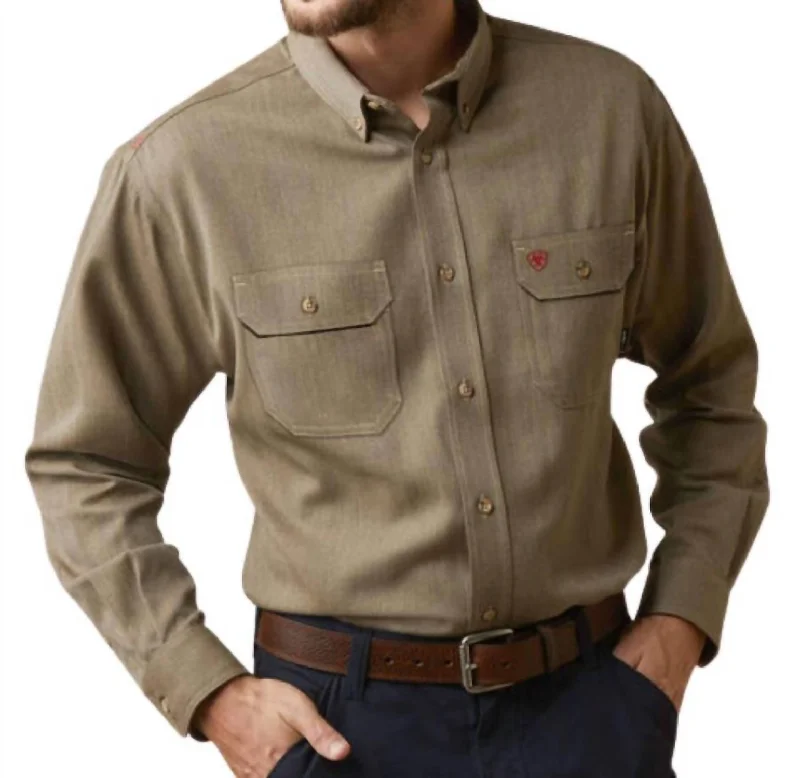 Air Inherent Work Shirt In Khaki Heather