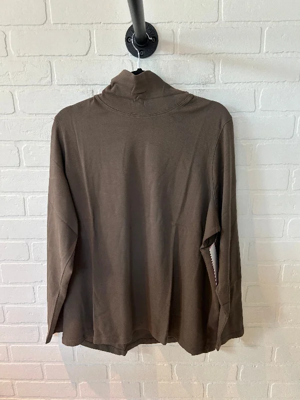 Top Long Sleeve By Lands End In Brown, Size: 2x