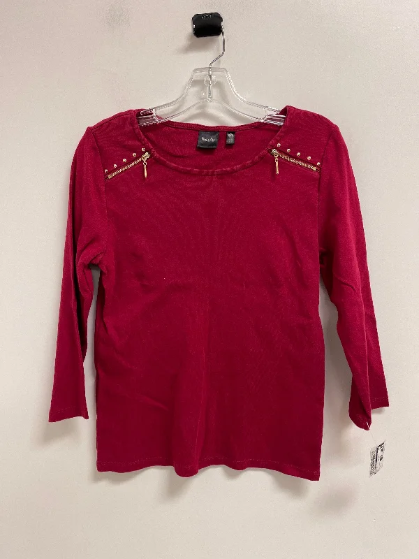 Top Long Sleeve By Rafaella In Red, Size: S