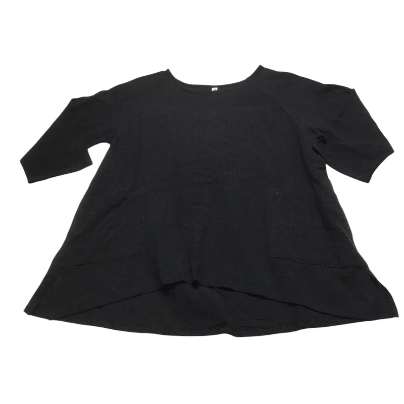 Top 3/4 Sleeve By Zenana Outfitters In Black, Size: S