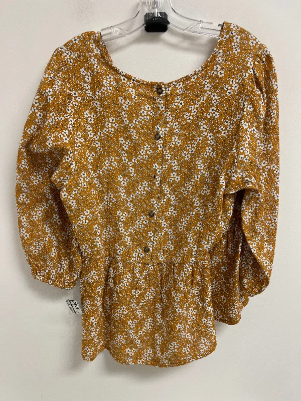 Top Long Sleeve By Matilda Jane In Yellow, Size: L