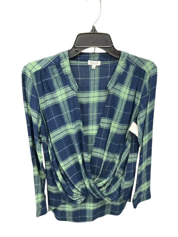 Top Long Sleeve By Splendid In Plaid, Size: Xs