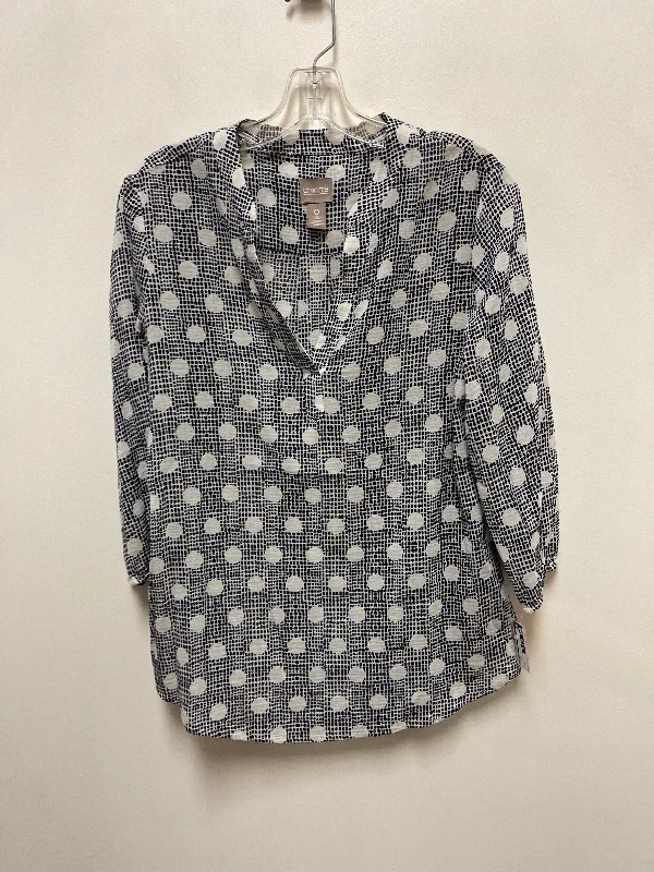 Top Long Sleeve By Chicos In Polkadot Pattern, Size: S