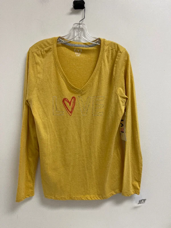 Top Long Sleeve By Clothes Mentor In Yellow, Size: L