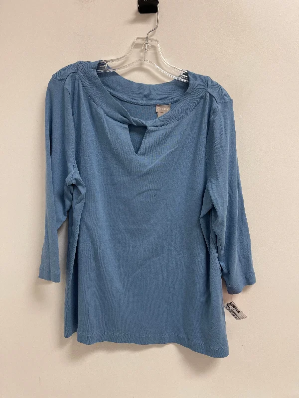 Top Long Sleeve By Chicos In Blue, Size: Xl