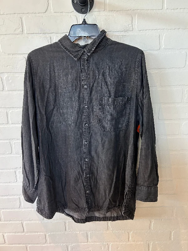 Top Long Sleeve By Chicos In Black Denim, Size: 1x