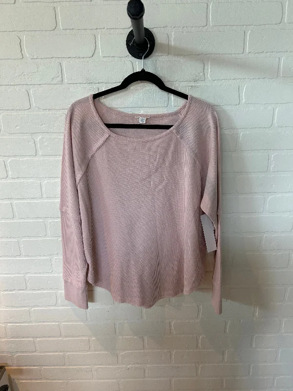 Top Long Sleeve Basic By Caslon In Pink, Size: Xl