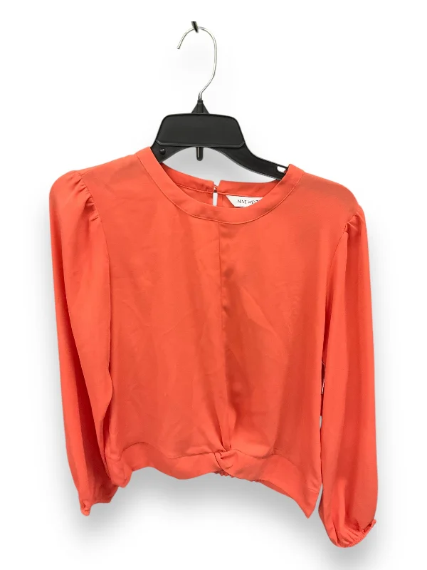 Top Long Sleeve By Nine West In Orange, Size: M