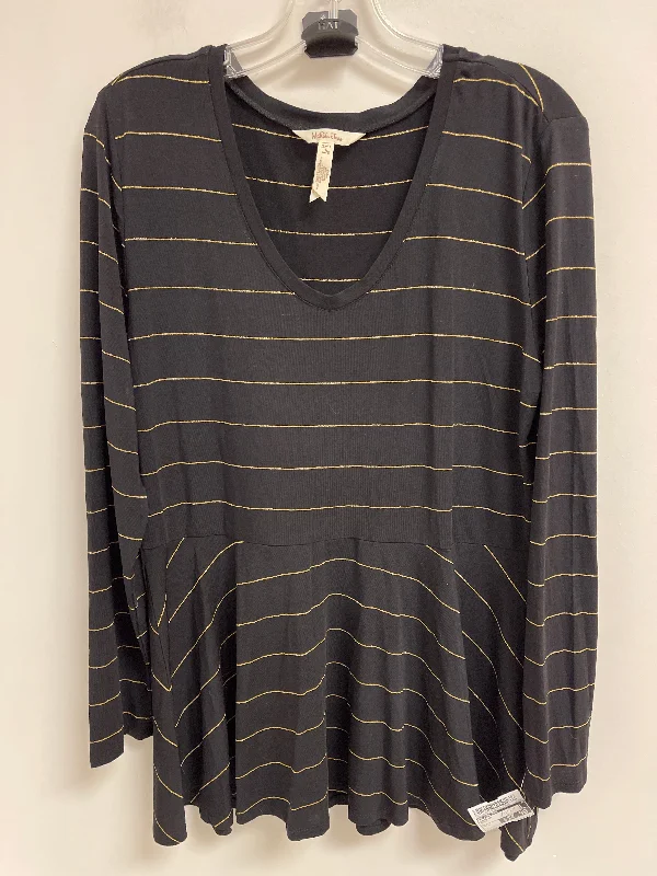 Tunic Long Sleeve By Matilda Jane In Black, Size: L