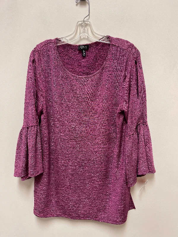 Top Long Sleeve By Jones New York In Purple, Size: L