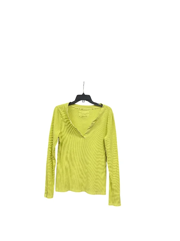 Top Long Sleeve By Pilcro In Green, Size: L