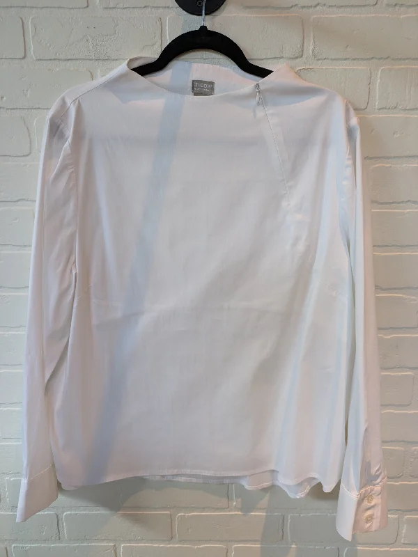 Top Long Sleeve By Chicos In White, Size: Xl