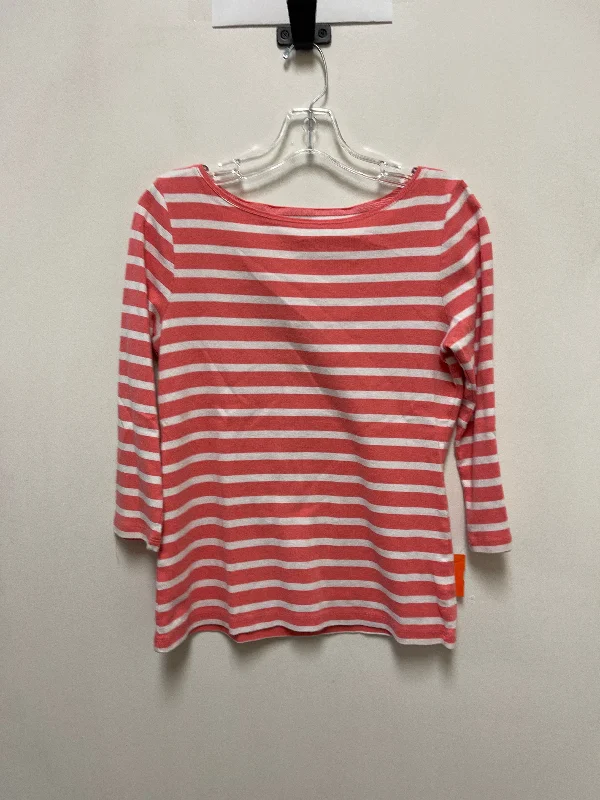 Top Long Sleeve By Talbots In Striped Pattern, Size: M